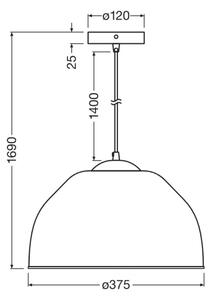 Osram - Lustr na lanku CAMEL BELL 1xE27/9W/230V pr. 37,5 cm