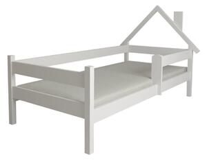 Dětská domečková postel z masivu borovice SÁRA - 200x90 cm - bílá