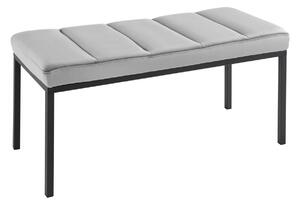Designová lavice Bailey 80 cm světle šedý samet