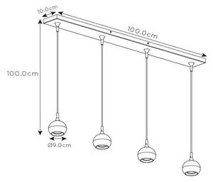 Lucide 09434/04/31 - Lustr na lanku FAVORI 4xGU10/5W/230V bílá