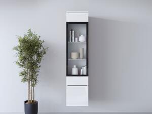 Vitrína Sawoti 002 + LED, Barva: bílá / bílý lesk 5903211507342
