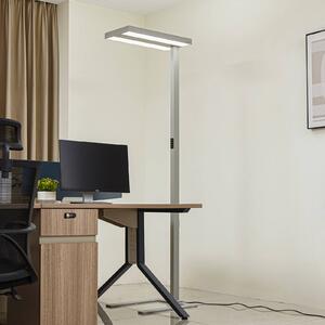 Arcchio LED stojací lampa Logan Ultra HCL stříbrná, stmívatelné, stmívatelný, Hliník / šedá / zinek, Pracovna / kancelář, Hliník, Moderní