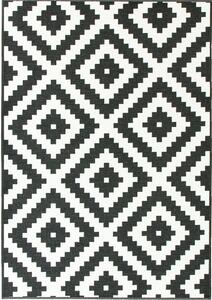 Balta Kusový koberec pogumovaný Romby 91 černý bílý Rozměr: 120x170 cm