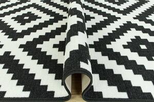 Balta Kusový koberec pogumovaný Romby 91 černý bílý Rozměr: 100x150 cm