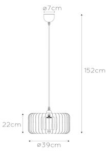 Lucide 46406/39/76 - Lustr na lanku ETTA 1xE27/40W/230V pr. 39 cm dřevo