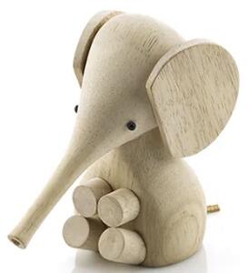Lucie Kaas Dřevěný slon Rubber Wood - 11 cm LK113