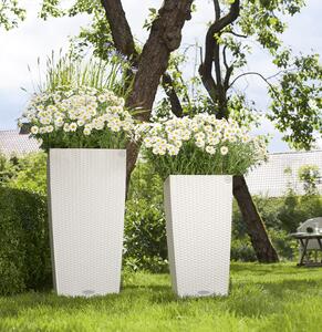 Samozavlažovací květináč Cubico Cottage 40 cm, bílá +