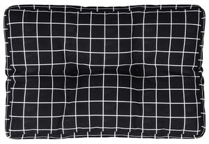 Poduška na palety černá károvaná 60 x 40 x 12 cm textil