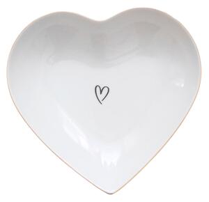 Porcelánový talířek ve tvaru srdce Srdíčko 16 cm