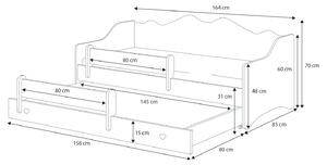 Rozkládací dětská postel 160x80 cm. 1052148