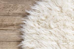 Makro Abra Kulatý vlněný koberec FLOKATI bílý krémový Rozměr: průměr 180 cm