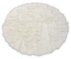 Makro Abra Kulatý vlněný koberec FLOKATI bílý / krémový Rozměr: průměr 110 cm
