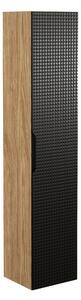 Comad Doplňková koupelnová skříňka vysoká Luxor Black 35 olejovaný dub/černá mat