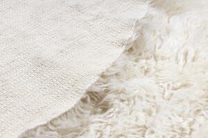 Makro Abra Kulatý vlněný koberec FLOKATI bílý krémový Rozměr: průměr 180 cm
