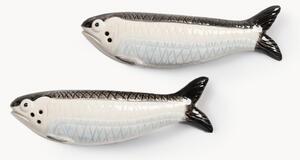 Sada ručně malované slánky a pepřenky z dolomitu Sardine, 2 díly