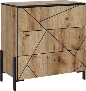 Kredenc Vicco Hatto Dub 78 x 76.8 cm se 3 zásuvkami, Model 56521