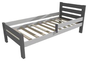 Vomaks Dětská postel se zábranou VMK011C KIDS Rozměr: 90 x 160 cm, Barva: barva šedá + bílá