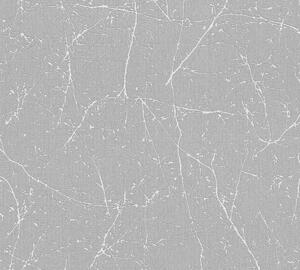 Vliesová tapeta na zeď Terra 38504-3 | 0,53 x 10,05 m | šedá, bílá, metalická | A.S. Création