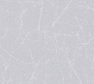 A.S. Création | Vliesová tapeta na zeď Terra 38504-1 | 0,53 x 10,05 m | bílá, metalická, šedá