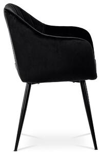 Jídelní židle BEATRICE potah černá matná sametová látka