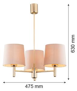 Argon 6109 - Lustr na tyči PONTE 3xE27/15W/230V béžová