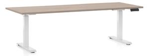 Výškově nastavitelný stůl OfficeTech C, 200 x 80 cm - bílá podnož Barva: Dub