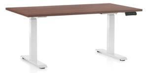 Výškově nastavitelný stůl OfficeTech D, 120 x 80 cm - bílá podnož Barva: Světle šedá