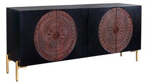 Massive home | Černá designová komoda Black Mandala 160cm 41121