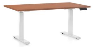 Výškově nastavitelný stůl OfficeTech D, 120 x 80 cm - bílá podnož Barva: Dub