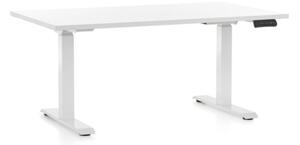 Výškově nastavitelný stůl OfficeTech D, 120 x 80 cm - bílá podnož Barva: Dub