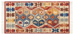 Vlněný kelimový koberec 80 x 150 cm vícebarevný VANASHEN