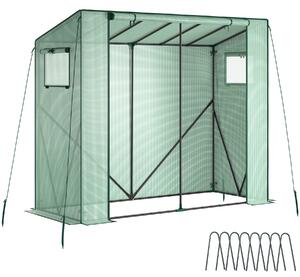 Tectake Fóliový skleník Anton 200 x 77 x 170 cm, odolný proti povětrnostním vlivům - zelená
