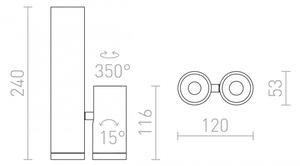 RED - Design Rendl - R12499 - LED Bodové svítidlo BOGARD 2xLED/5W/230V
