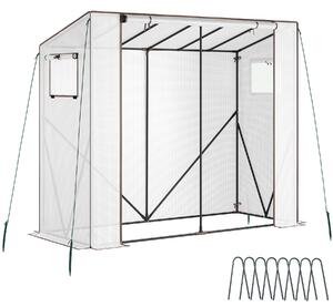 Tectake Fóliový skleník Anton 200 x 77 x 170 cm, odolný proti povětrnostním vlivům - průhledná