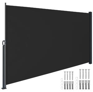 Tectake Výsuvná boční markýza s navíjecím mechanismem, neprůhledná - 300 x 180 cm,černá