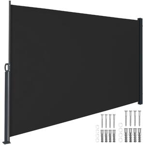 Tectake Výsuvná boční markýza s navíjecím mechanismem, neprůhledná - 300 x 200 cm,černá