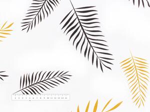 Biante Bavlněný povlak na polštář s lemem Sandra SA-219 Zlaté a černé palmové listy na bílém 40 x 40 cm