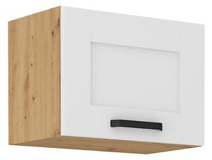 KONDELA Horní skříňka, bílá/dub artisan, LULA 50 GU-36 1F