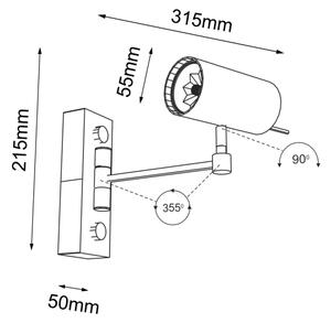 Shilo 2209 - Nástěnná lampička FUSSA 1xGU10/15W/230V černá