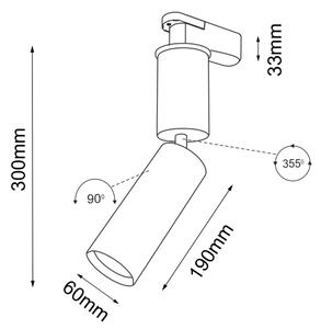 Shilo 6612 - Bodové svítidlo do lištového systému SHIMA 1xGU10/15W/230V černá