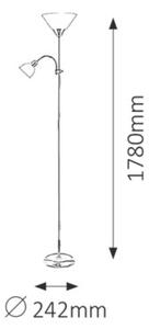 Rabalux 4065 Action Stojací lampa | E27 | Barevný kov | Bílá | Bronz - r-4065