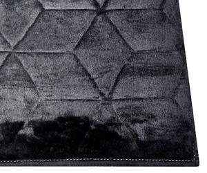 Koberec z umělé zaječí kožešiny 80 x 150 cm černý THATTA