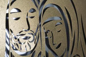 Dekorativní panel se zrcadlem NATIVITY GOLD -B- 120X2X60 cm