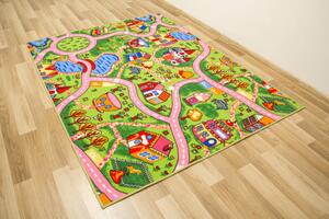 Dětský metrážový koberec Amazing Town růžové uličky