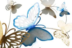 Nástěnný panel Gold and Celeste Butterflies 132X3,5X95,5 cm