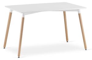 LEOBERT Obdélníkový dřevěný jídelní stůl 120 cm x 80 cm - bílý