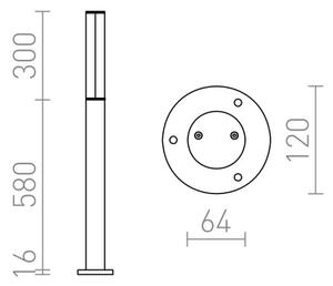 RED - Design Rendl - R10548 - LED Venkovní lampa VADIS LED/8W/230V IP54