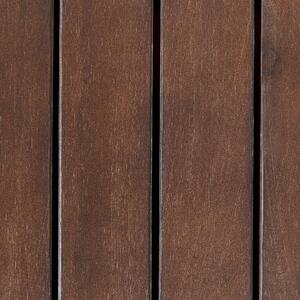 Zahradní lavice z akátového dřeva s úložným prostorem 120 cm tmavá/červený polštář SOVANA