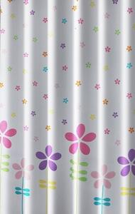 Aqualine, Sprchový závěs 180x180cm, polyester, květovaný barevný, ZV025
