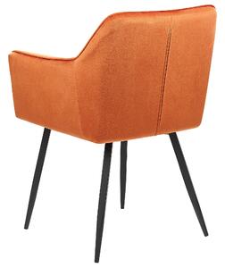 Umělý samet Jídelní židle Sada 2 ks Oranžová JASMIN